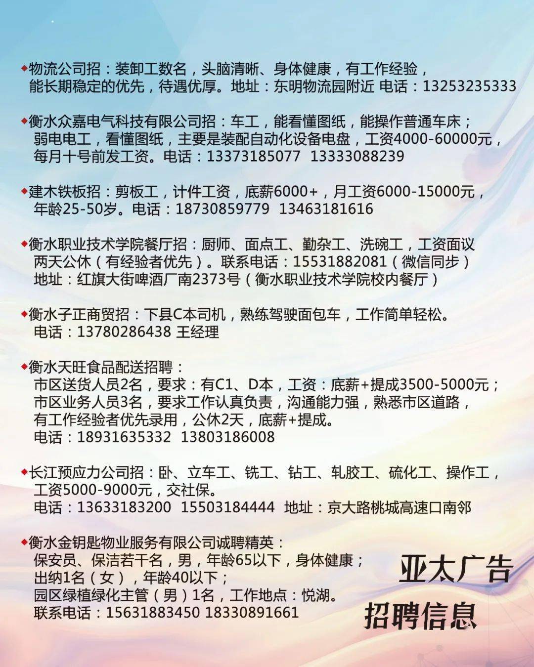 杨运镇最新招聘信息汇总